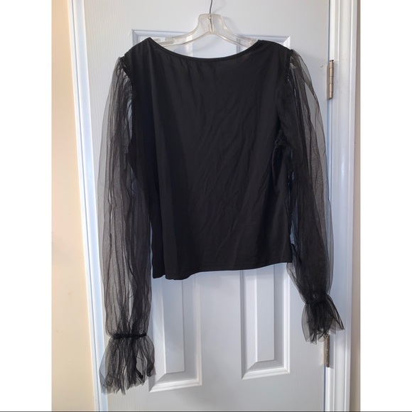 Shein Tulle Sleeve Blouse XL New without tags - Picture 2 of 13